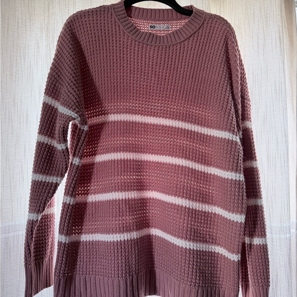 Soho Pink and White Striped Sweater